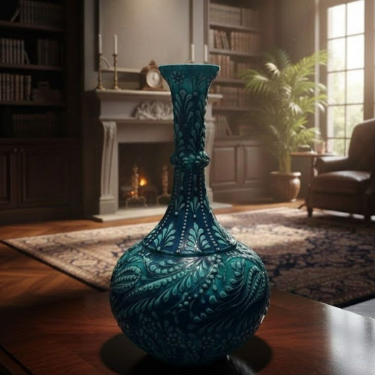Blue Handmade Vase Ceramic The Anatolian Turquoise Droplet Vase