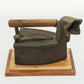 Box Coal Iron with Chimney & Wooden Handle with Wooden Base