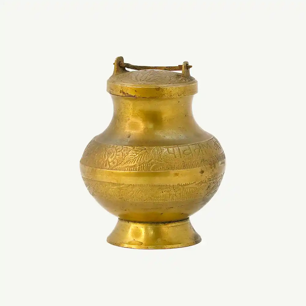 Brass Storage Pot with Handle Lid