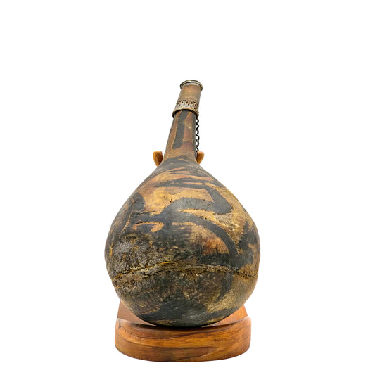 Hand-Painted Vintage Gunpowder Flask