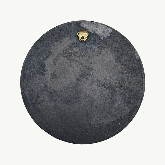 The Yin-Yang Equilibrium: Handcrafted Crimson and Azure Dot-Painted Mandala Plaque