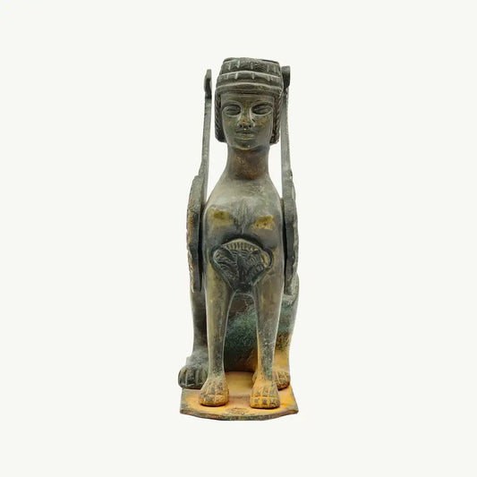 Antique Copper Winged Sphinx Figurine