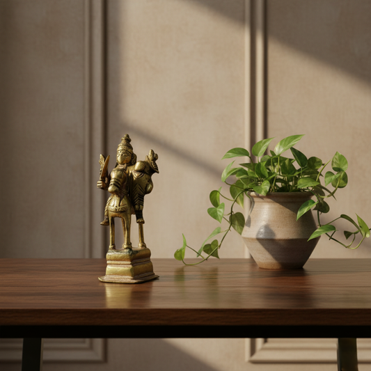 Vintage Solid Brass Hindu Deity Statue