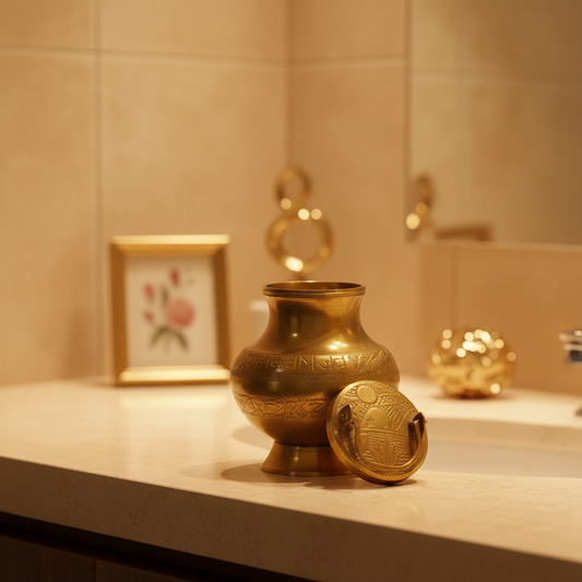 Vintage Solid Brass Traditional Storage Pot with Lid