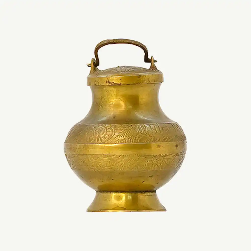 Brass Storage Pot with Handle Lid