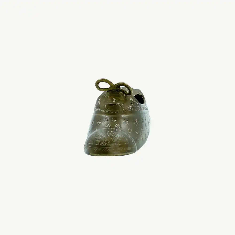 Vintage Solid Brass Shoe-Shaped Trinket Box