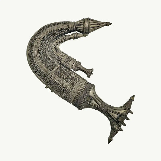 Antique Copper Ornate Ceremonial Jambiya Dagger Set