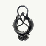 "Silver Abstract Figurine of Two Dancers "