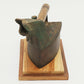 Box Coal Iron with Chimney & Wooden Handle with Wooden Base