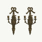 Decorative Brass Wall Sconces with Bow and Swag Motif (Set of Two)