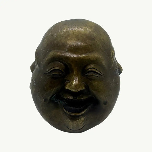 Set of Three Brass Expressive Face Sculptures