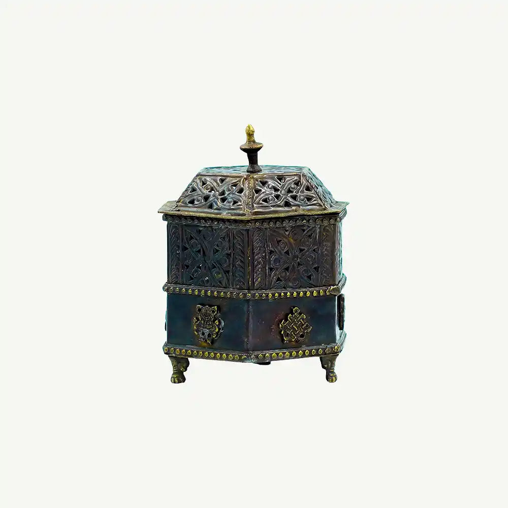 Brown Temple Shaped Incense Holder