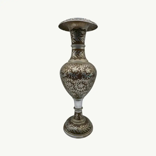 The Historic Syrian Inlaid White Brass Vase
