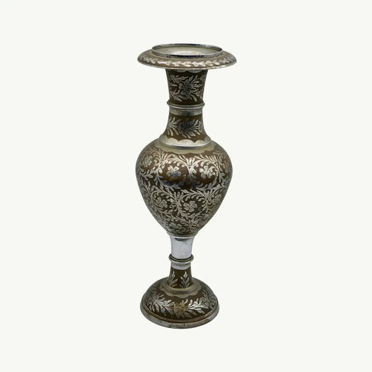 The Historic Syrian Inlaid White Brass Vase