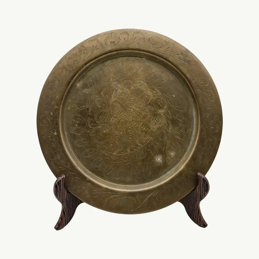 Antique Etched Copper Decorative Plate / Wall Hanging