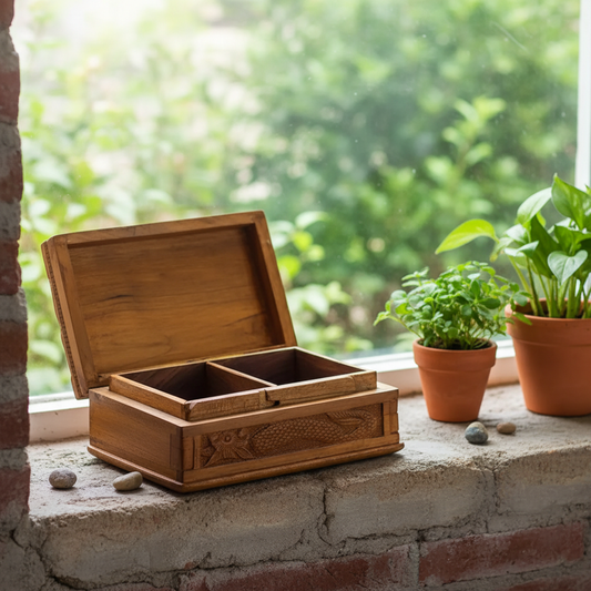 Eternal Flame Dragon Chest- Decorative Wooden Box