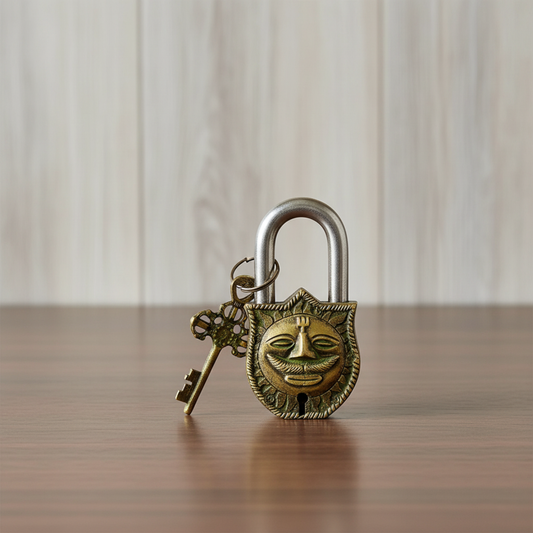 Celestial Guardian Lock - The Sun-Faced Sentinel