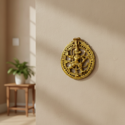 Vintage Solid Brass Hanuman Medallion