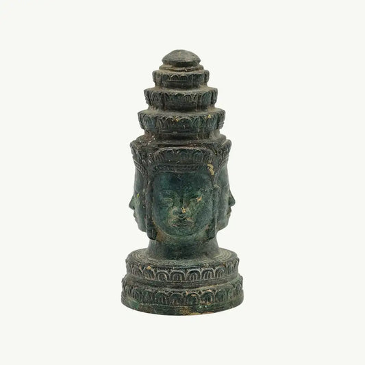 Ancient Handcrafted Four-Faced Buddha Copper Sculpture