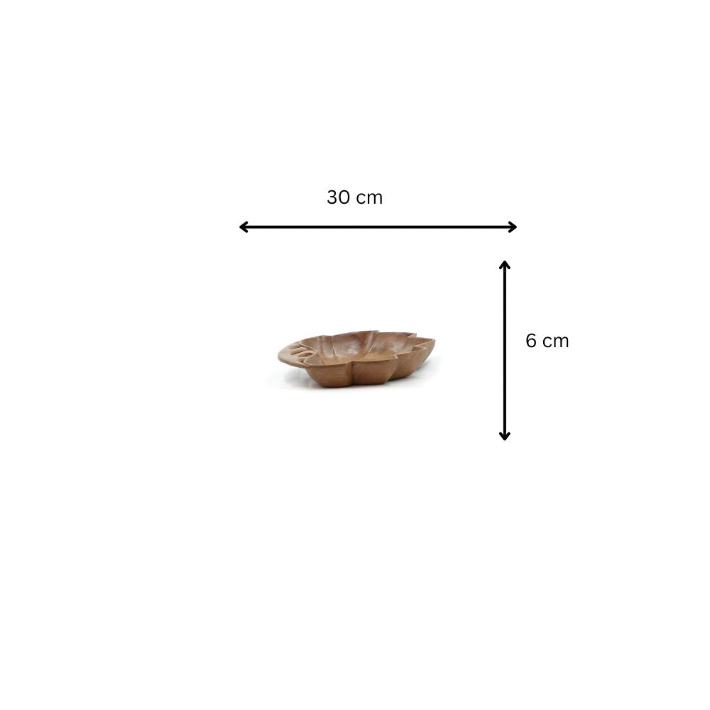 The "Lotus" Hand-Carved Walnut Wooden Serving Plate