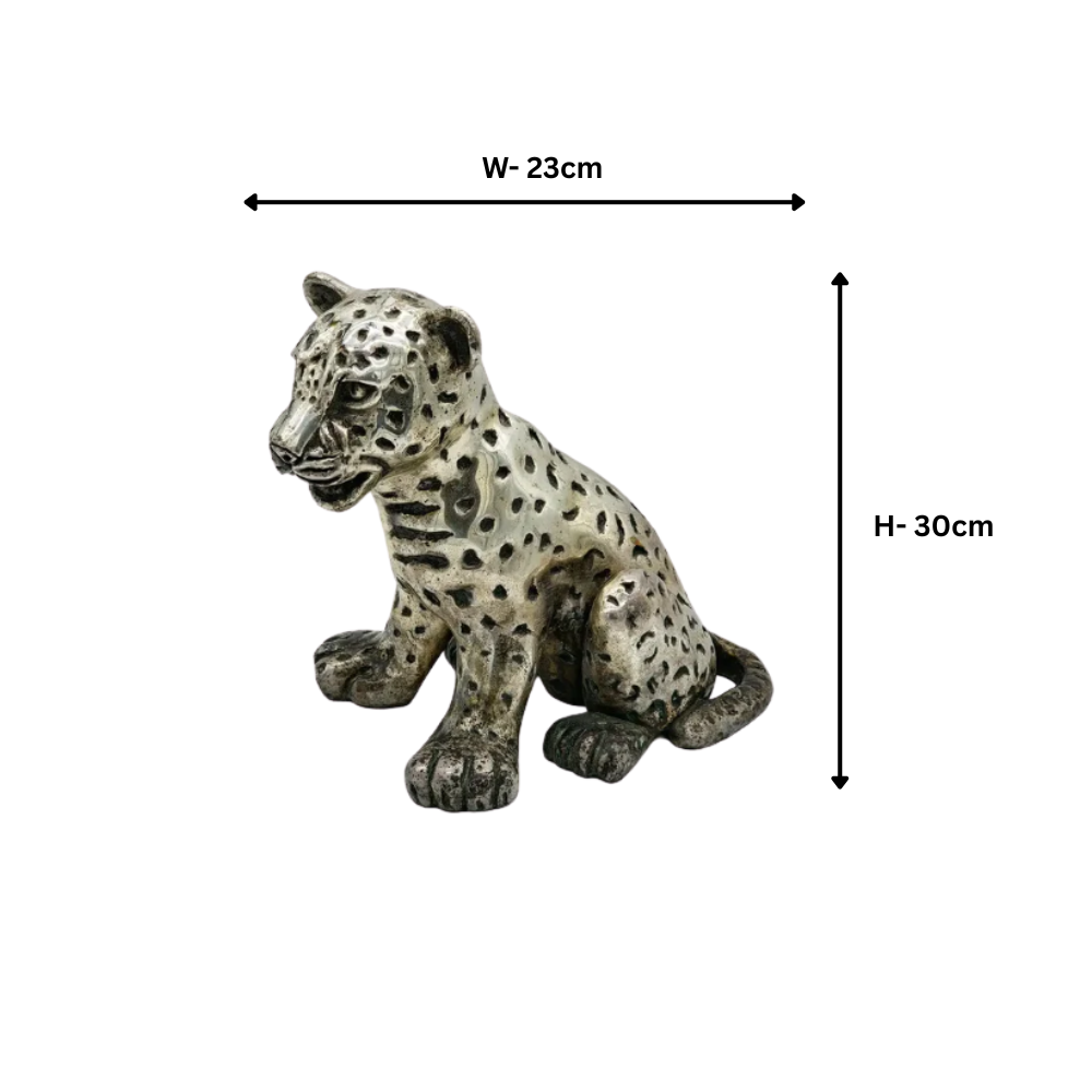 VIntage Perforated  Metal Leopard Cub Sculpture