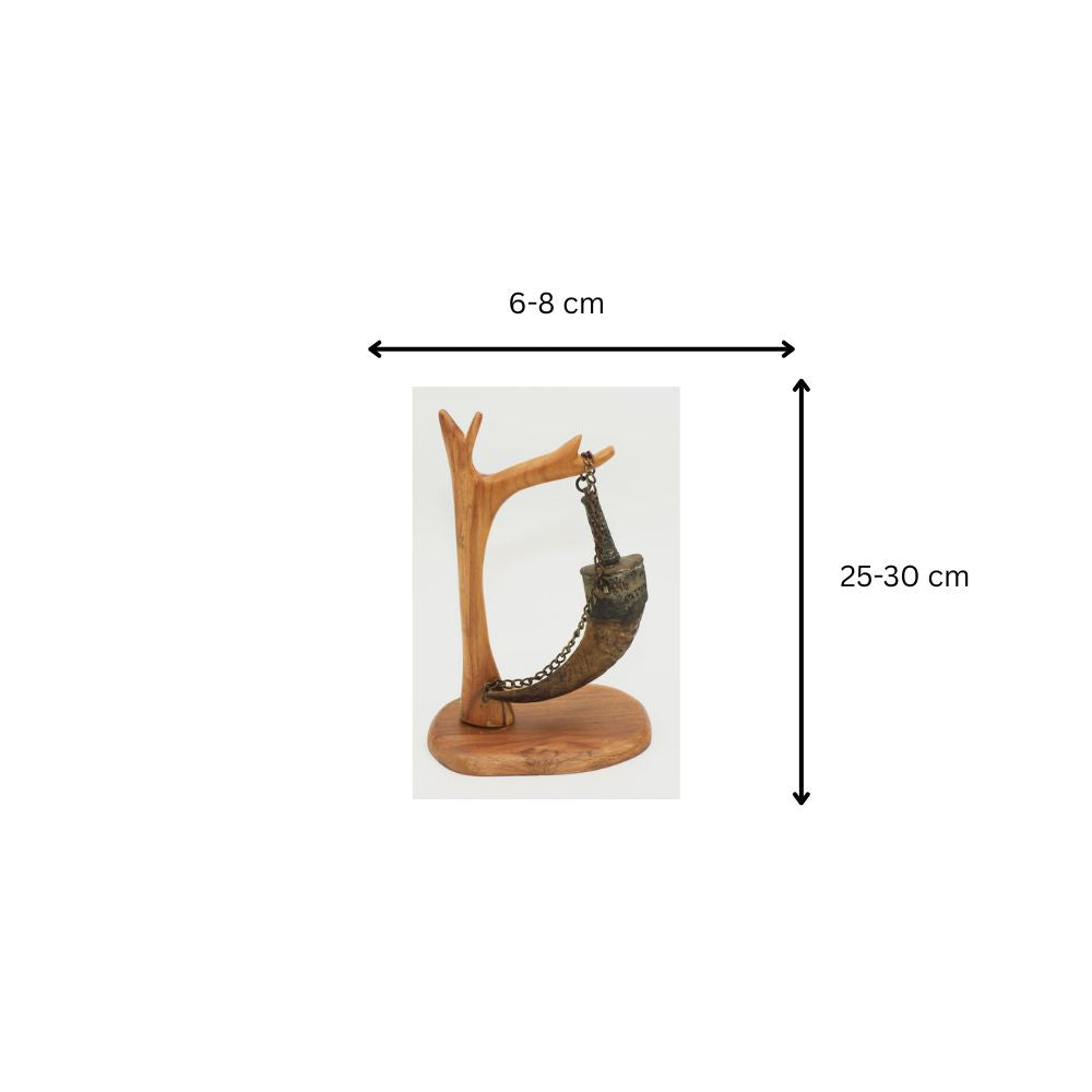 Vintage Powder Horn with Chain | Middle Eastern Flintlock Era Collectible