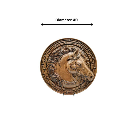 Decorative Art: Hand-Carved Wooden Horse Head Relief Plaque