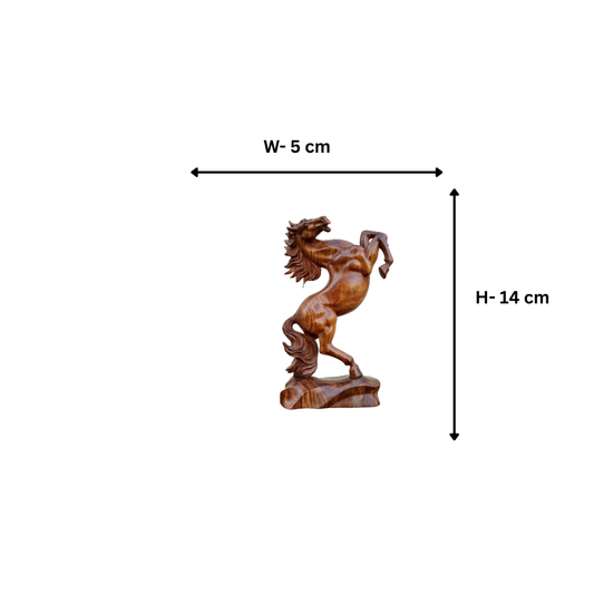 The Saqr Hand-Carved Rearing Stallion Sculpture
