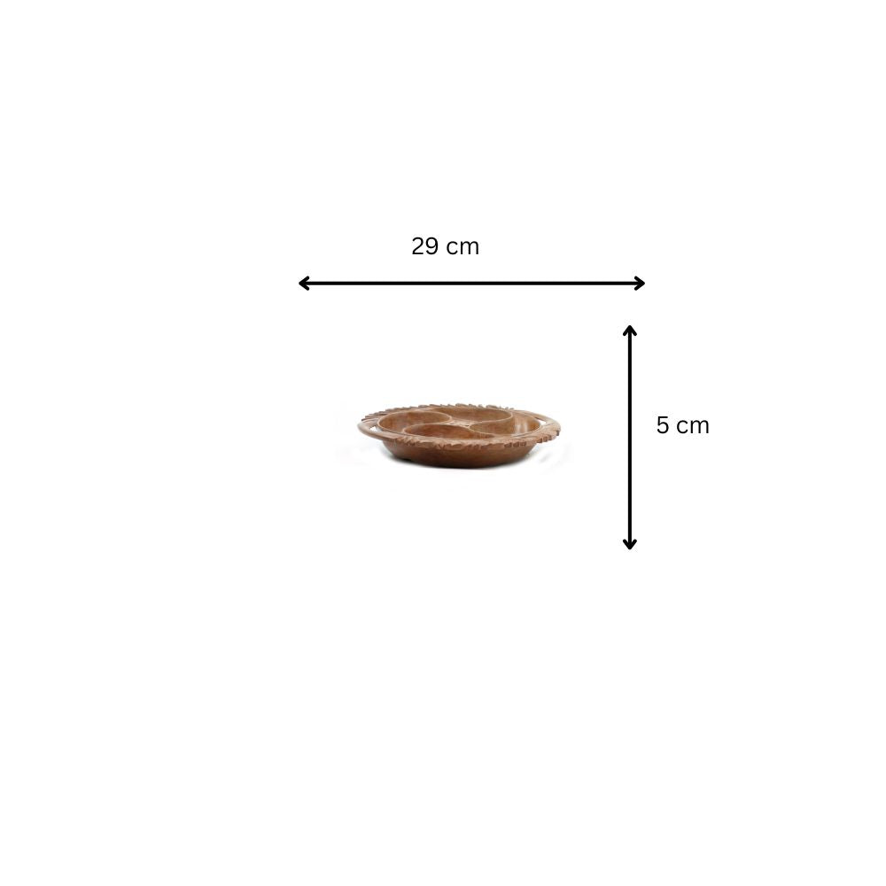 The "Gourmet Paisley" Hand-Carved Walnut Dry Fruit Tray