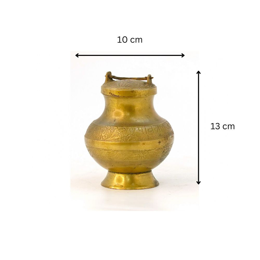 Brass Storage Pot with Handle Lid