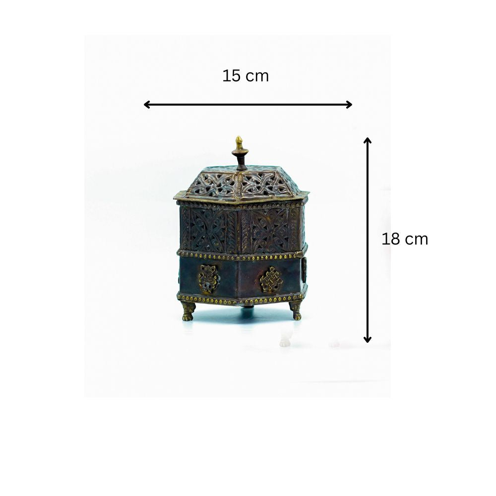Brown Temple Shaped Incense Holder
