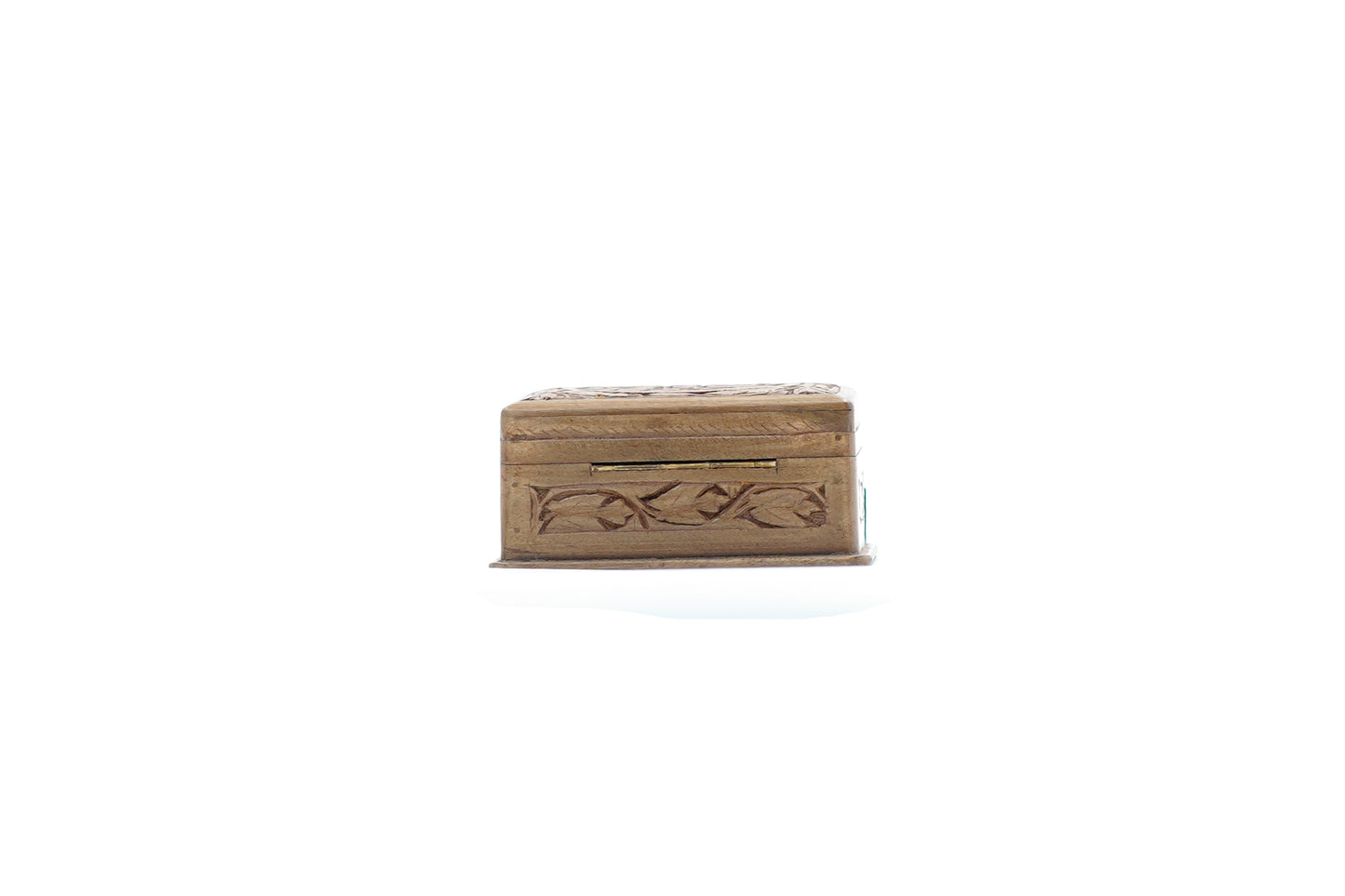 Hand-Carved Walnut Wooden Jewelry Box