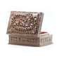 Hand-carved walnut wooden jewelry box