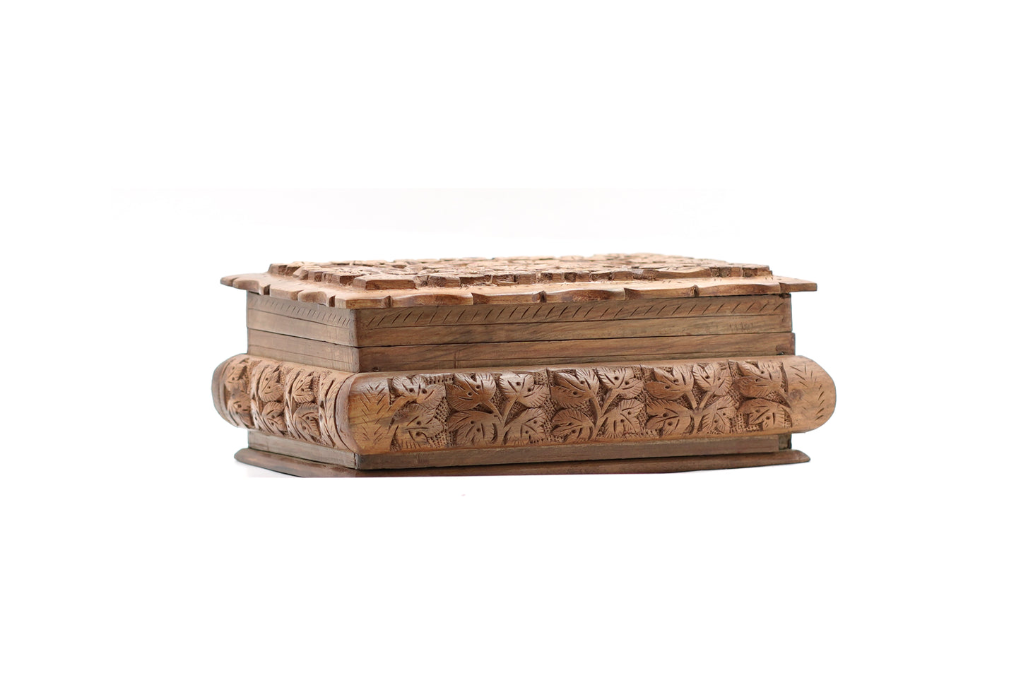 Ridge & Bloom" Hand-Carved Walnut Jewelry Box