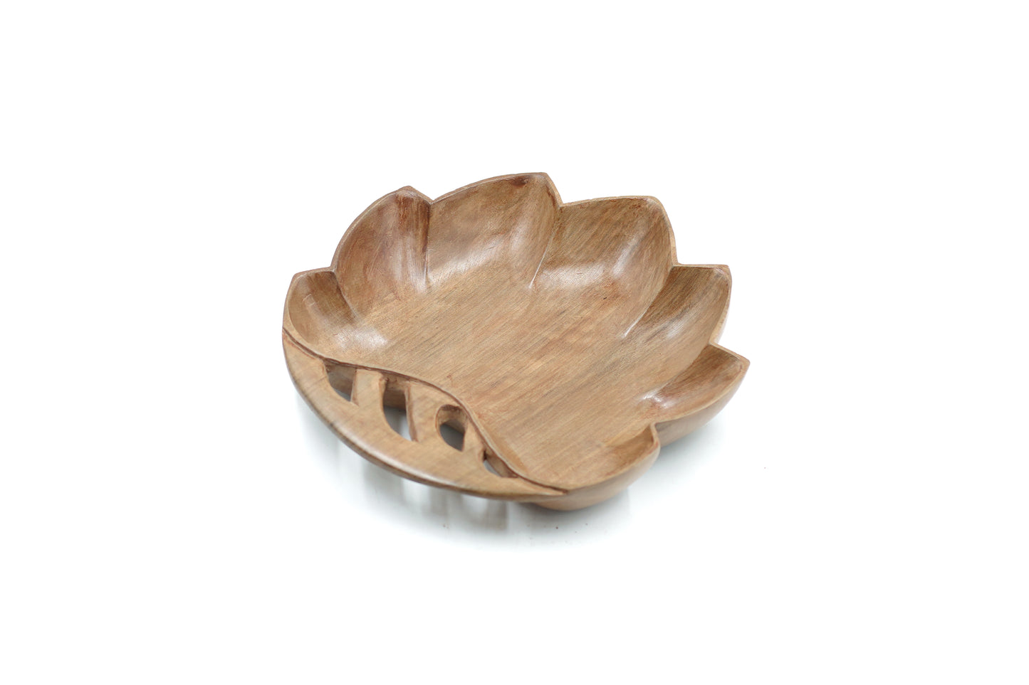 Hand-Carved Walnut Wooden Serving Tray