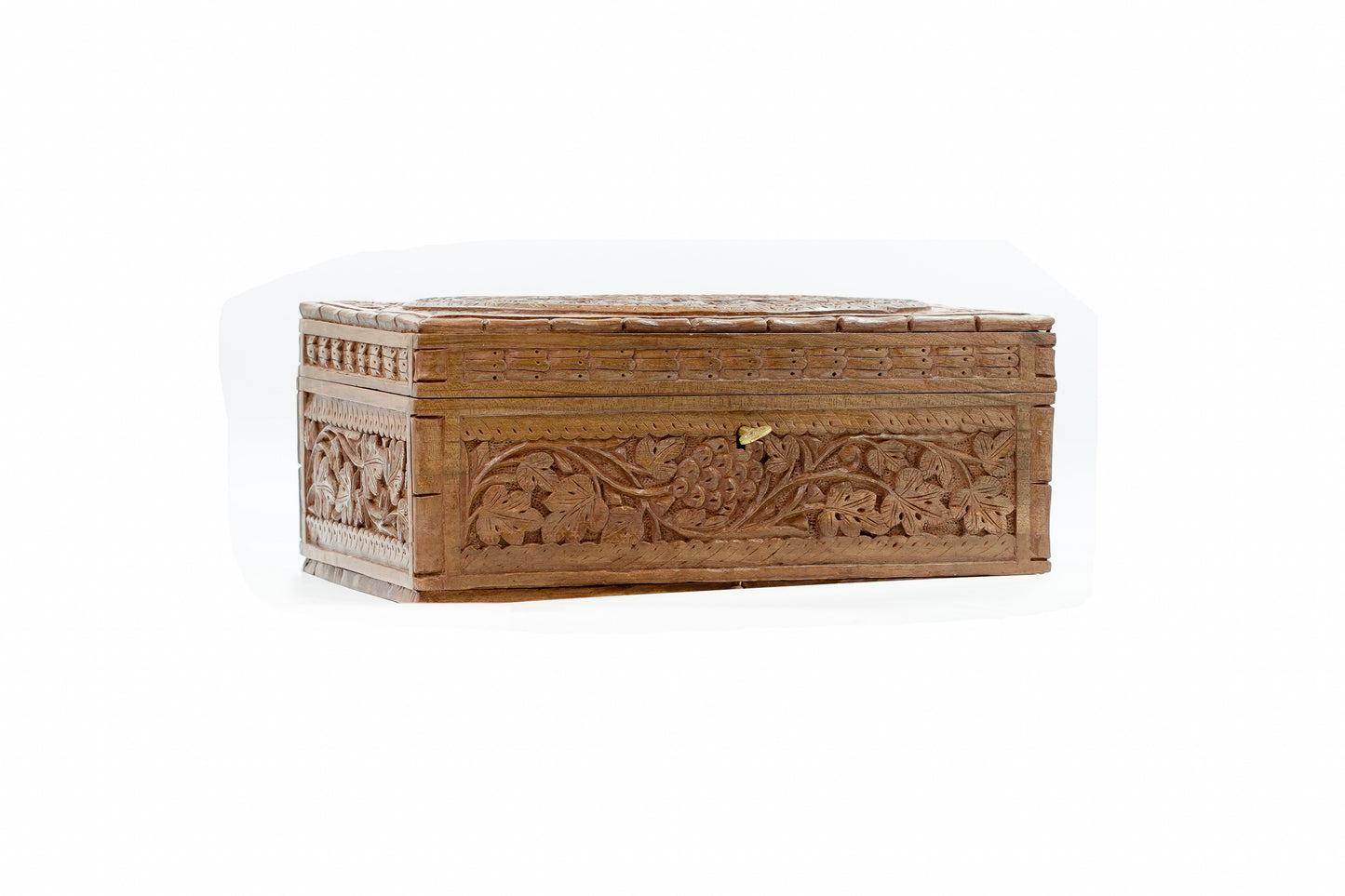 Heritage" Hand-Carved Walnut Jewelry Box.