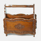 Exquisite hand-carved walnut magazine holder