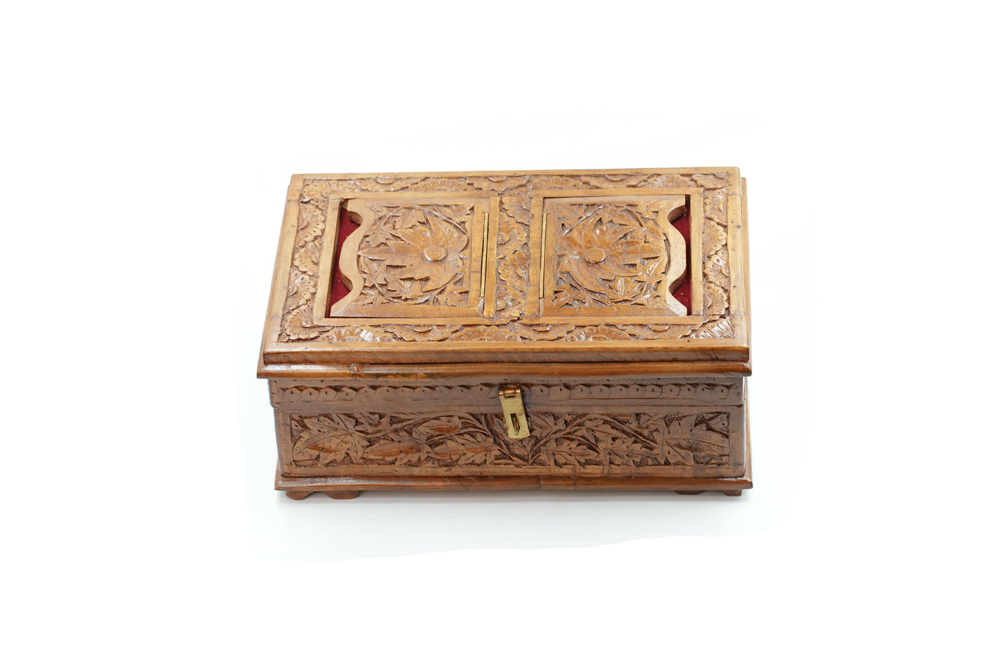 Hand-Carved Walnut Wood Holy Book Stand cum Storage Box