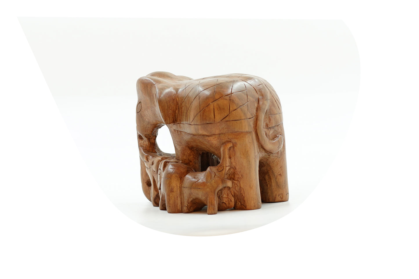 A Mother's Embrace in Walnut Wood