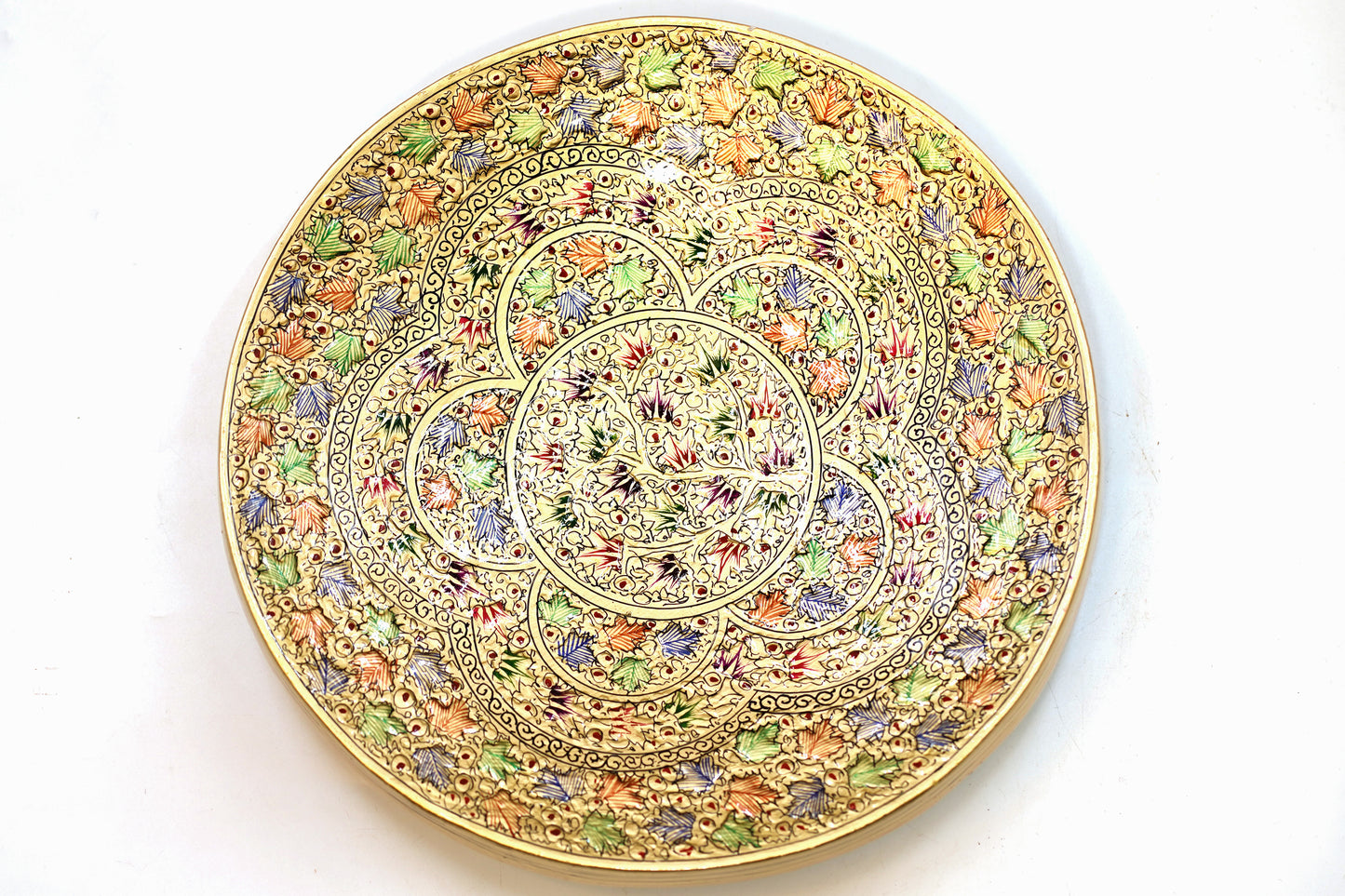 Golden Flora Kashmiri Plate