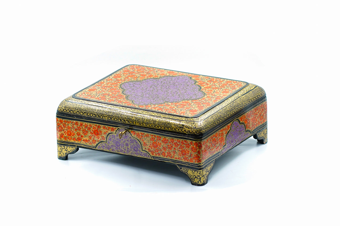 Royal Bloom Paper Mache Jewelry Box