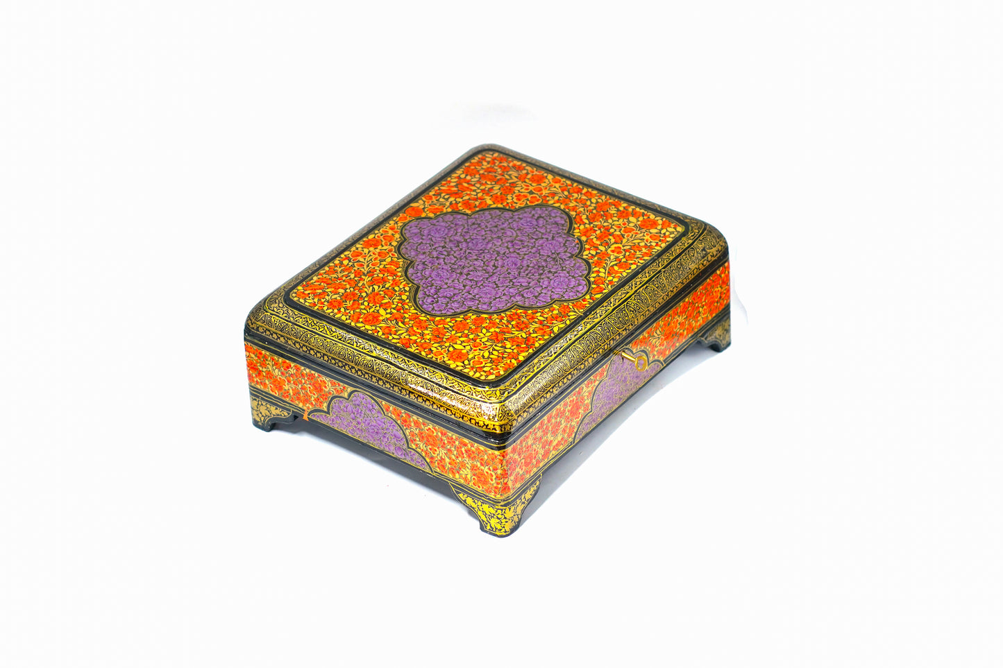 Royal Bloom Paper Mache Jewelry Box