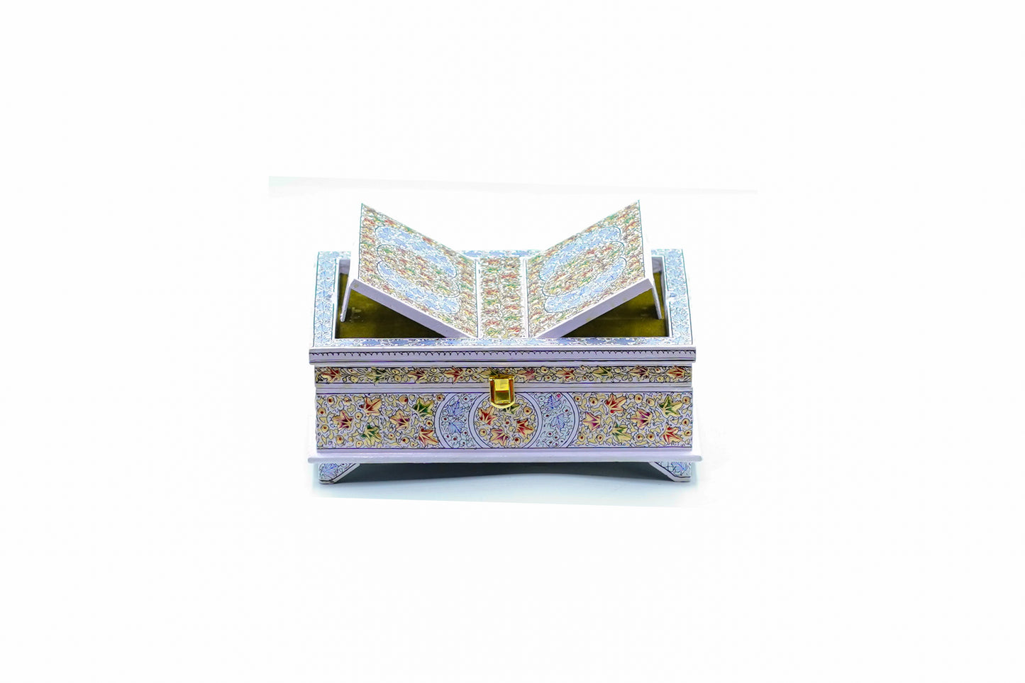 Divine Blossom Paper Mache Holy Book Stand & Storage Box
