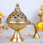 Brass Ethnic Carved Design Incense Burner with Handle