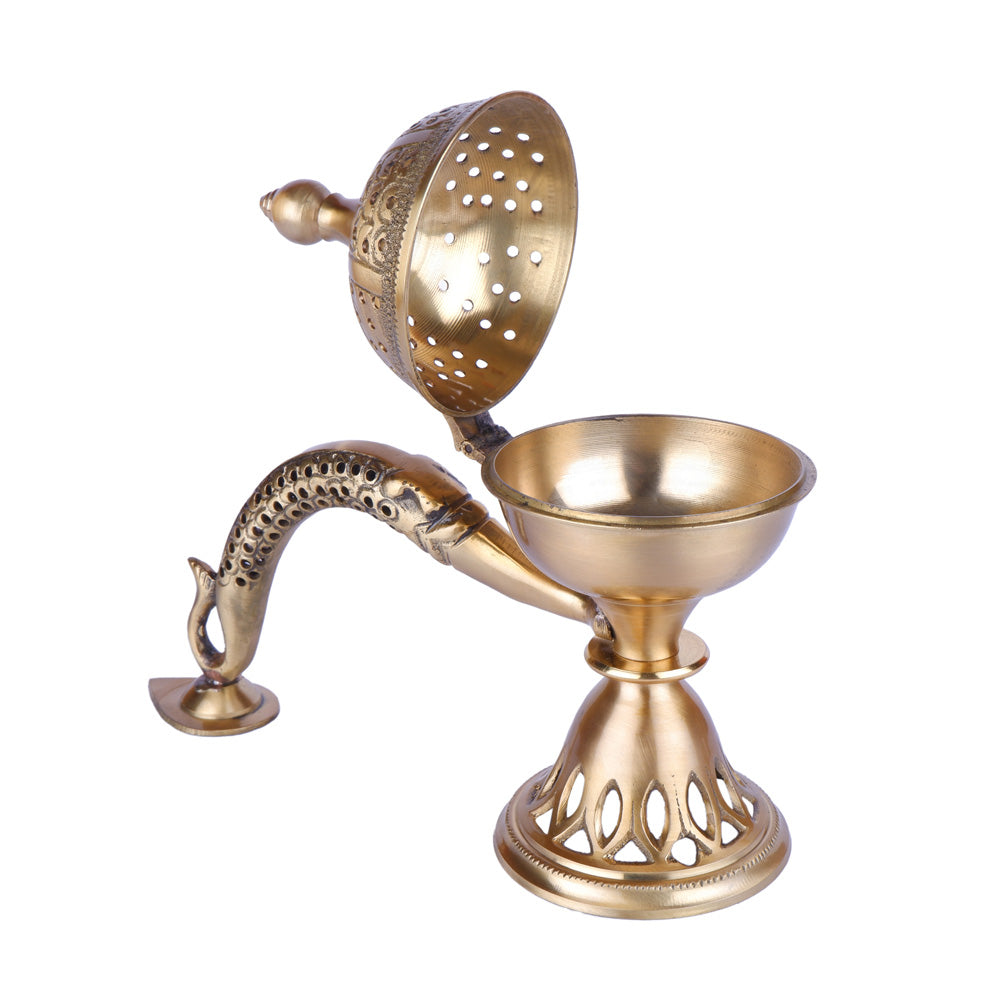 Brass Mabkhara Incense Burner with Handle