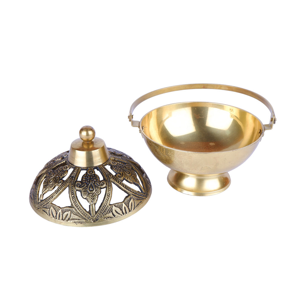 Pure Brass Mabkhara/Bakhoor  Worship Incense For Home Temple