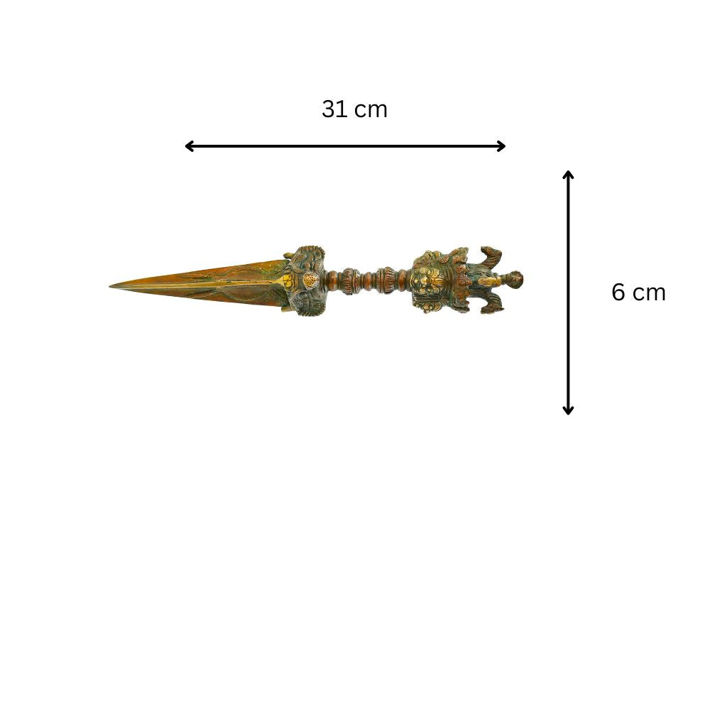 Vintage Brass Phurba Ritual Dagger