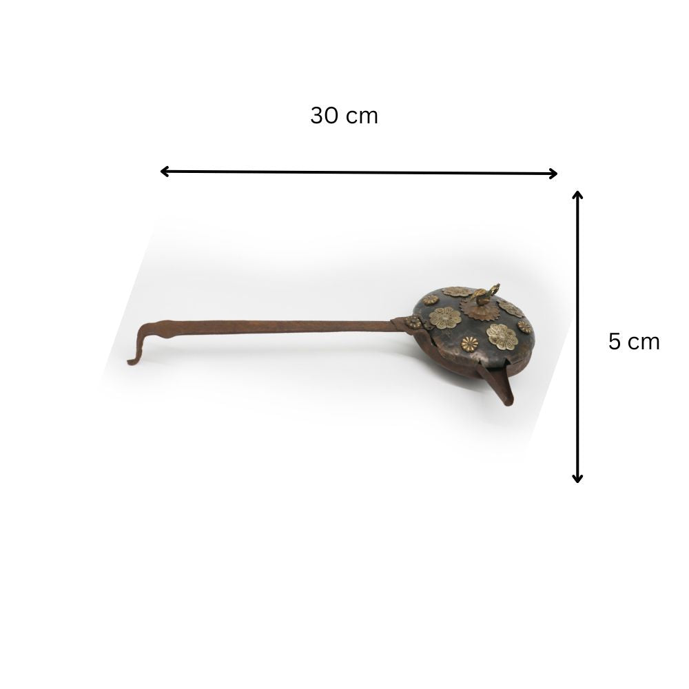 Vintage Copper Bed Warming Pan with Perforated Lid