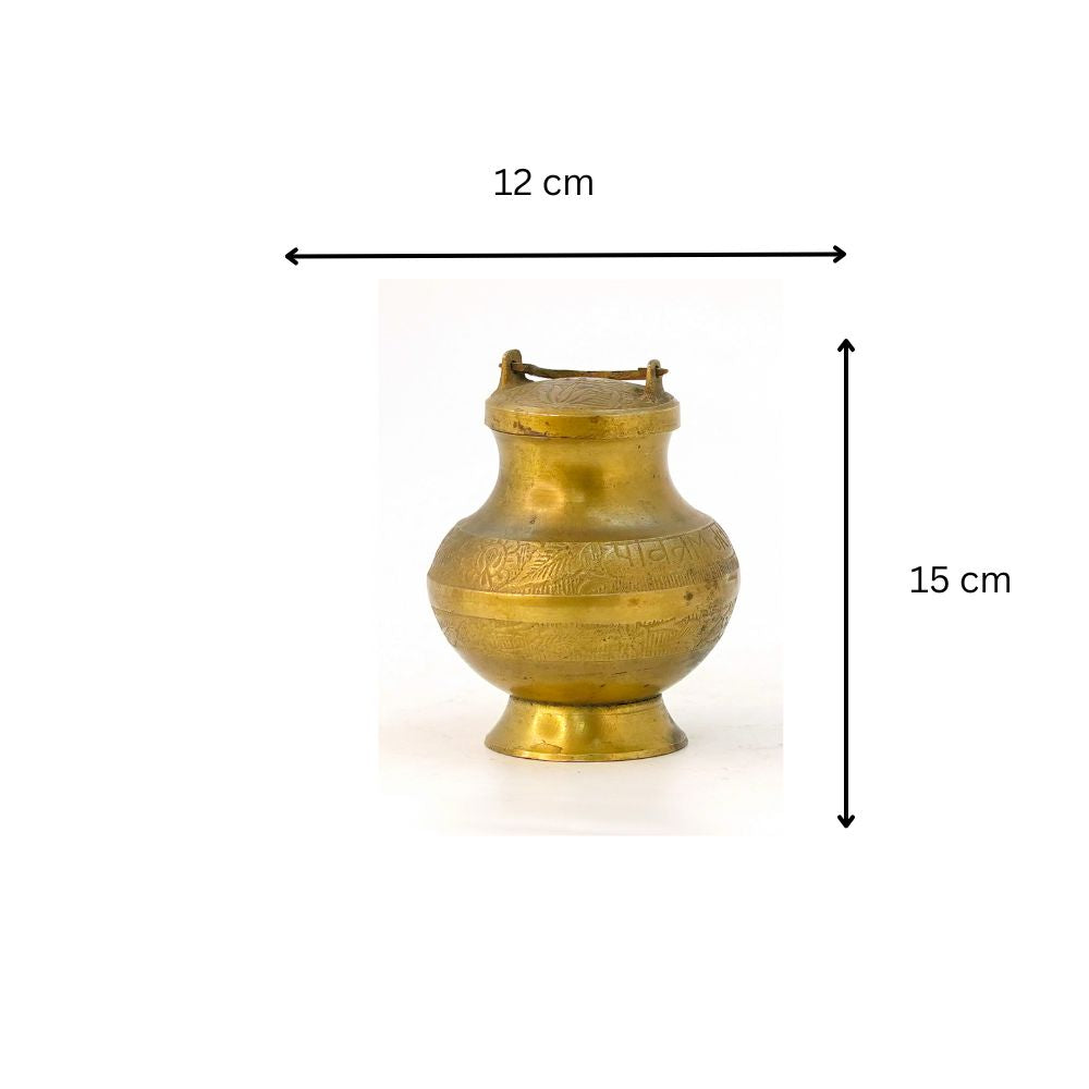 Vintage Solid Brass Traditional Storage Pot with Lid