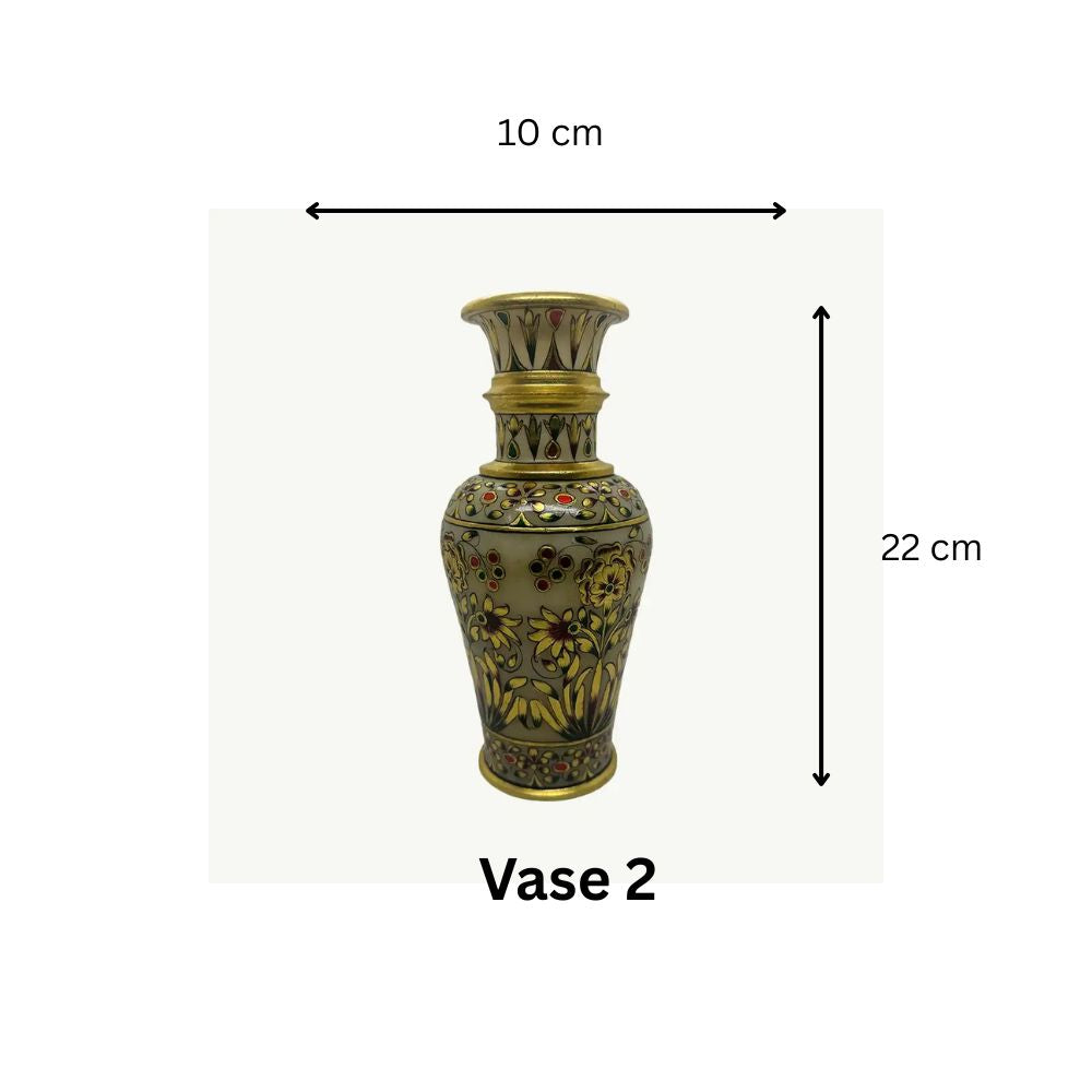 Golden Marbel Vase Set (Set of 3) The Gilded Vine Mughal